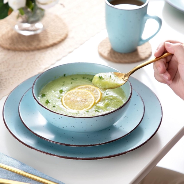 vancasso MODA Tafelservice Steingut Vintage 16-teilig Blau Bild 5