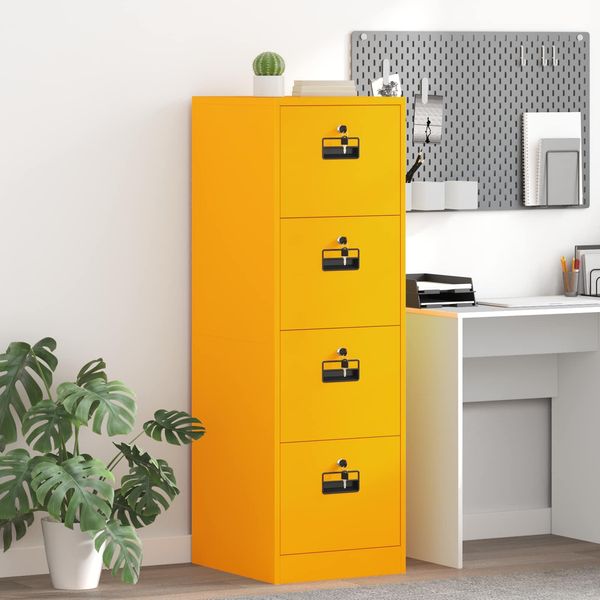 vidaXL Aktenschrank mit Schubladen 2 pcs Senfgelb 44 x 50 x 139 cm 3406157