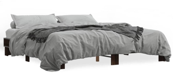 vidaXL Bettgestell Braun Eichen-Optik 200x200 cm Holzwerkstoff Metall 3280221