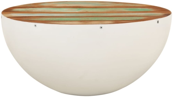 vidaXL Couchtisch Schalenförmig Weiß Ø50x24 cm Altholz Massiv 352020