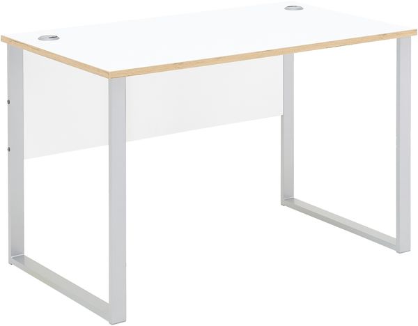 Schreibtisch >Memphis< in Weiß / Artisan / silber - 120x77x73 (BxHxT)