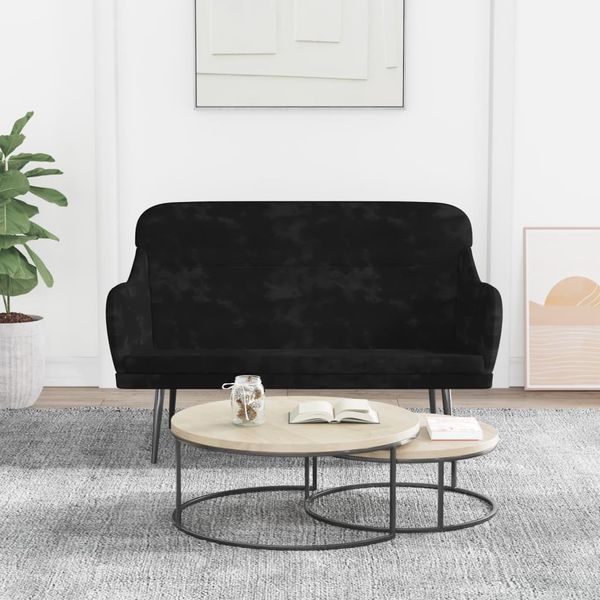 vidaXL Sitzbank Schwarz 110 x 76 x 80 cm Samt [351449]