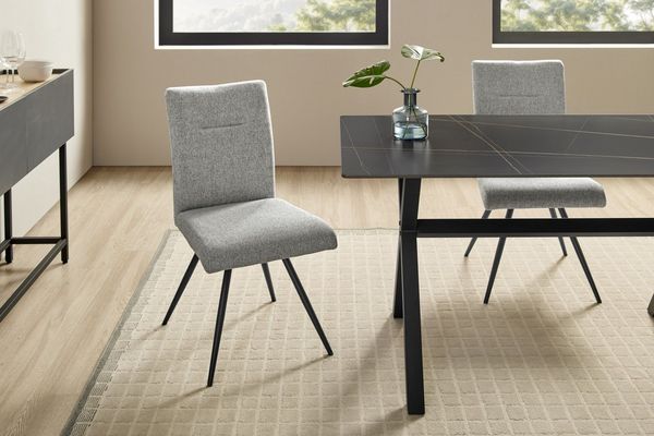 OTTO home 4-Fußstuhl Tayz (Set), mit Strukturstoff oder Samtbezug, aufwendiger Steppung