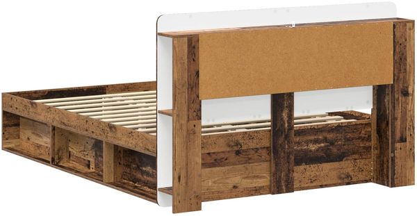 vidaXL Bettgestell mit Stauraum Altholz 135 x 190 cm Holzwerkstoff 3433482 Bild 5