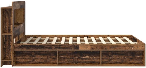 vidaXL Bettgestell mit Stauraum Altholz 135 x 190 cm Holzwerkstoff 3433482 Bild 4