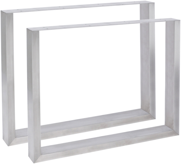 CLP 2er Set Tischbeine Velden aus Vierkantprofilen,edelstahl 90 cm