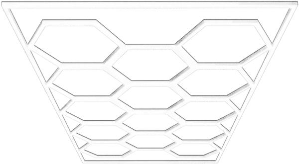 Barberpub Hexagon LED Garage Light, 68970LM 6500K Hexagon LED Beleuchtung für Werkstatt, Friseursalon, 14 Grid, LP005/nicht dimmbar, PVC-Rahmen