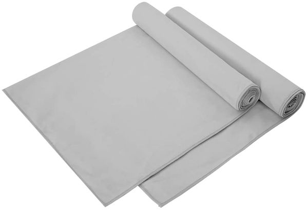 vidaXL Sporthandtücher 2 pcs Grau 140 x 70 cm Polyester und Polyamid 42011469