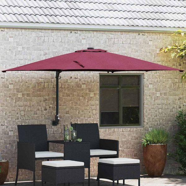 vidaXL Garten-Sonnenschirm Bordeauxrot 248,5 x 247,5 x 160 cm 42003255