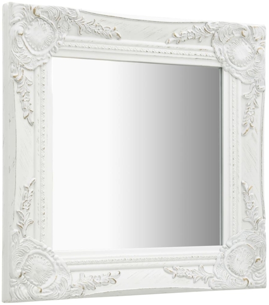 vidaXL Wandspiegel im Barock-Stil 40x40 cm Weiß 320304