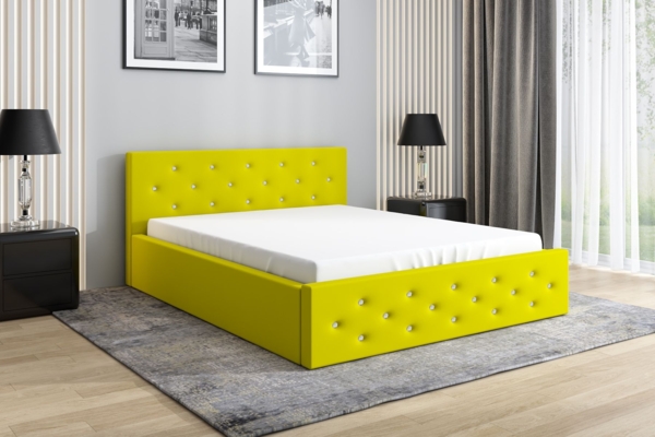 Polsterbett VALI-OM 120x200 ohne Matratze, Bettkasten und Lattenrost. Farbe: Gelb 18 Bild 2