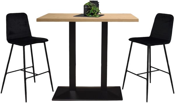Tresentisch Electra 120x70x106 schwarz matt/asteiche 14664