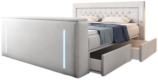 Luxusbetten24 Boxspringbett Divaneo, mit TV Lift und Stauraum (2 Schubladen)