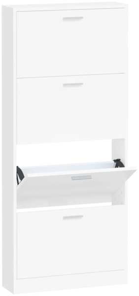 vidaXL Schuhschrank Weiß 59x17x150 cm Holzwerkstoff 342518