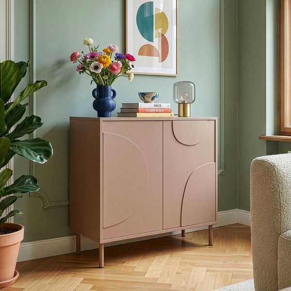 Sideboard Holea mit 2 Türen 75x70x34 cm Mocha Mousse Braun [en. casa]