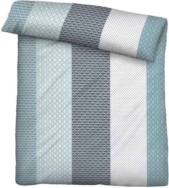Traumhaft schlafen - Castell - Markenbettwäsche Microfaser Seersucker Bettwäsche 0260339 LÄMGSMUSTER, taubenblau, 1x 155x220 cm + 1x 80x80 cm