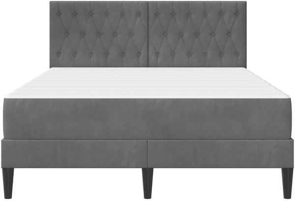 vidaXL Bettgestell mit Matratze vidaXL Dunkelgrau 120 x 190 cm Samt 3415037 Bild 6