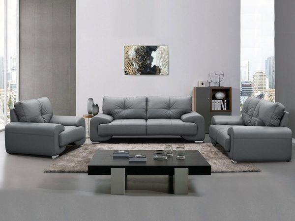 Beautysofa Polstergarnitur OMEGA 3+2+1 klassisches Wohnzimmer-Set, Kunstleder, (in zeitlosen Farben, Komfort-Set mit Wellenfedern und Schaumstoff), Wohnzimmer Big-Sofa set