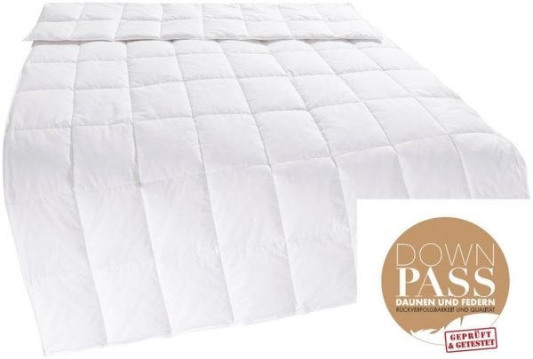 my home Federbettdecke Ulani, Bettdecke 135x200 cm, 155x220 cm, Füllung: 70% Federn & 30% Daunen, Bezug: 100% Baumwolle, Bettdecken, Sommer, Winter, Allergiker geeignet (Hausstauballergiker) Bild 2