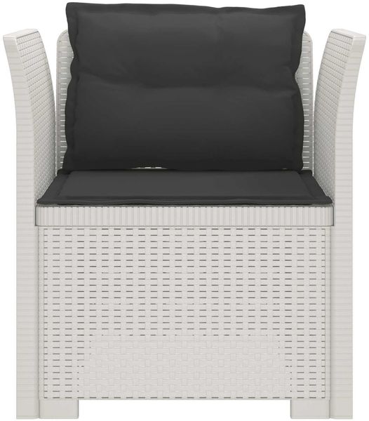 vidaXL 1-Sitzer Sessel mit Kissen Rattan-Look PP Weiß 8011877 Bild 4