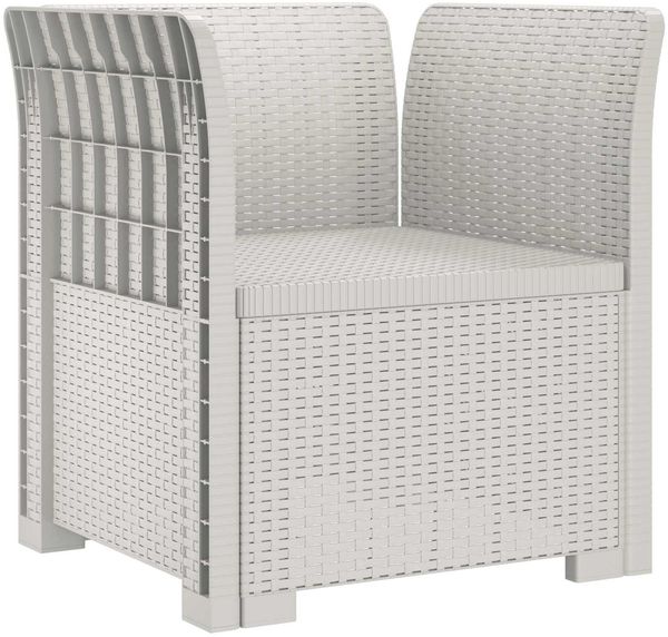 vidaXL 1-Sitzer Sessel mit Kissen Rattan-Look PP Weiß 8011877 Bild 3