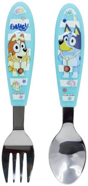 Bluey Kinderbesteck Set 2-teilig – Löffel & Gabel mit Motivgriffen