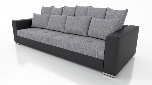 Modernes Big Sofa Wohnlandschaft Sofa Couch Jumbo 2 Schwarz - Hellgrau Bild 4