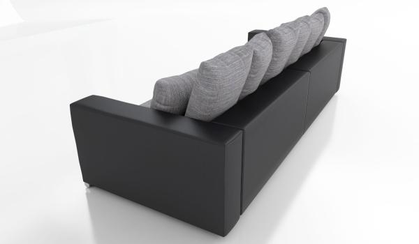 Modernes Big Sofa Wohnlandschaft Sofa Couch Jumbo 2 Schwarz - Hellgrau Bild 8