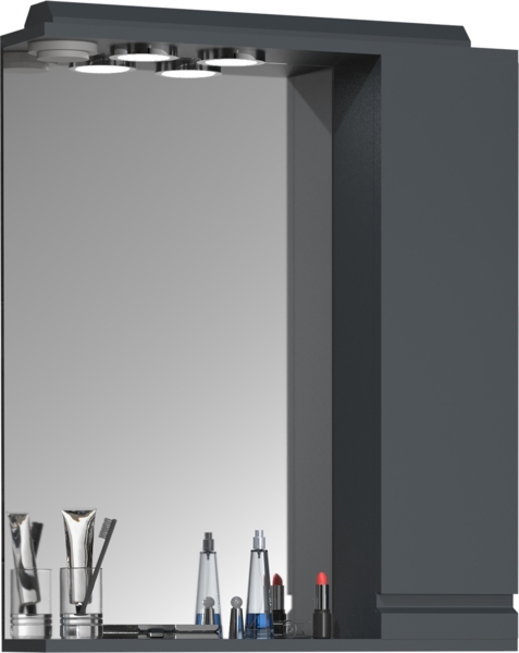 VCM Badmöbel Spiegelschrank Silora 918732 Anthrazit H. 71 x B. 60 x T. 14 cm