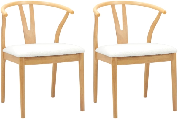 vidaXL Esszimmerstuhl 2 pcs Natürlich und hell Massives Gummiholz 42020419