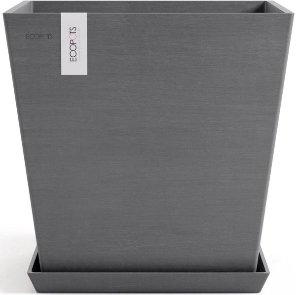 Ecopots Pflanztopf Rotterdam 45 x 45 x 44 cm grau