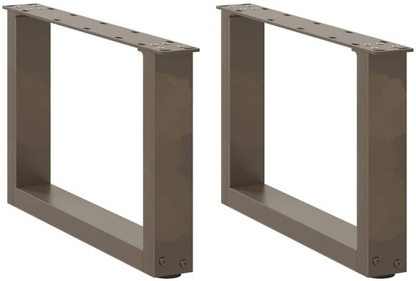 vidaXL Couchtischbeine U-Form 2 Stk. Naturstahl 50x(30-31) cm Stahl 4013139