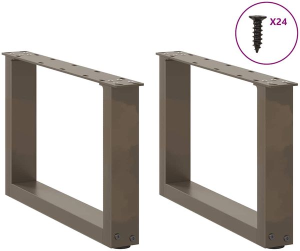 vidaXL Couchtischbeine U-Form 2 Stk. Naturstahl 50x(30-31) cm Stahl 4013139 Bild 3