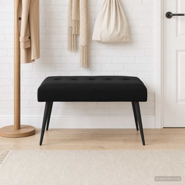 vidaXL Bank mit Knopfheftung Schwarz 80 x 40 x 46 cm Samt 42038521