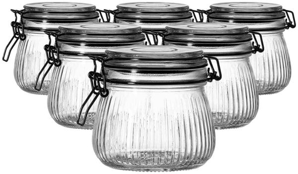 Ritzenhoff & Breker Runa Vorratsglas mit Clip-Verschluss 450 ml 6er Set