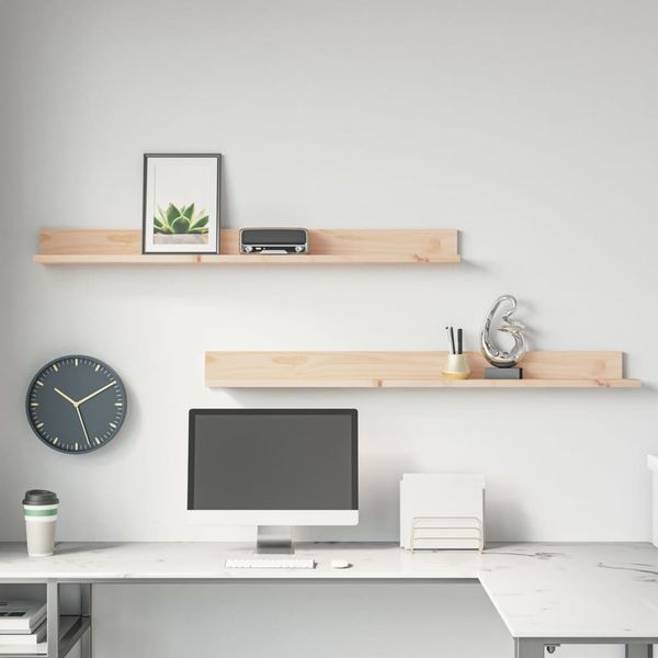 vidaXL Wandregale 2 Stk. 110x11x9 cm Massivholz Kiefer 823609