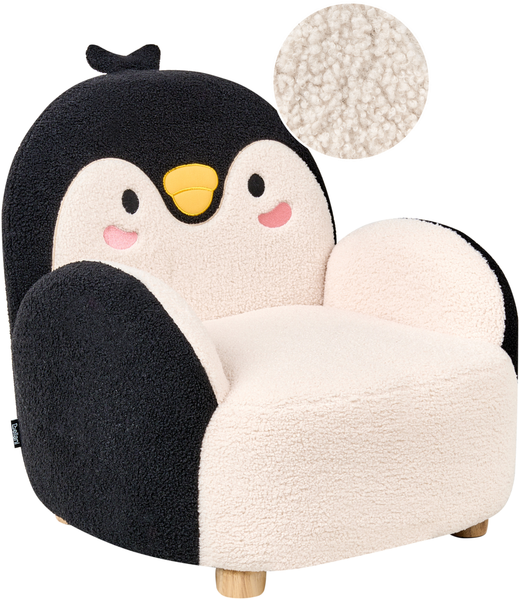 Kindersessel Pinguin FYN Bouclé Schwarz
