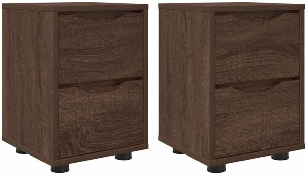 vidaXL Nachttische 2 pcs Braun Eichen-Optik 30,5 x 30 x 43 cm 888812