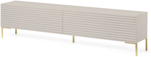 Selsey 'Lammelo' TV-Lowboard, greige mit Lamellen, 44 x 175 x 32 cm