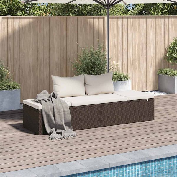 vidaXL Gartenbett Braun 195×60 cm Poly Rattan 43954