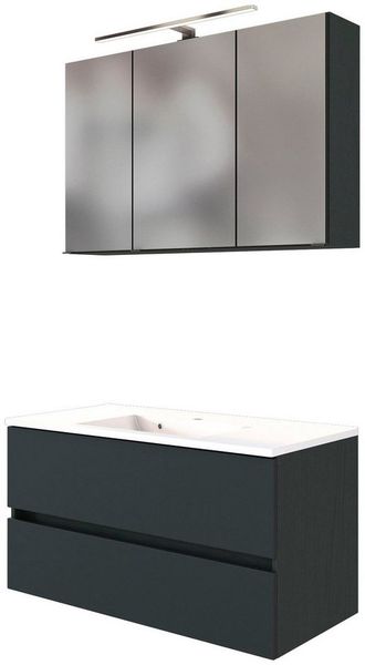welltime Badmöbel-Set Baabe, (Set, 2-St), Breite 100 cm, Softclose-Funktion