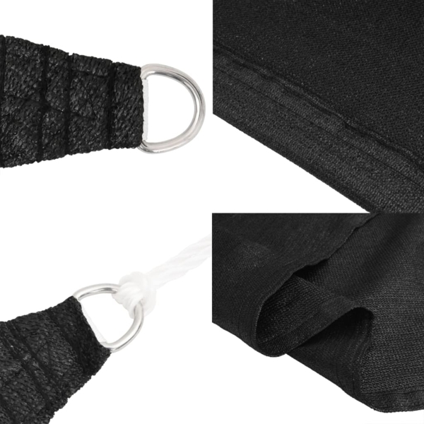 vidaXL Sonnensegel 160 g/m² Schwarz 2x4 m HDPE 311724 Bild 6