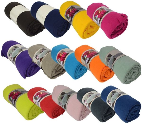 Fleecedecke Polarfleece versch. Unifarben 130x170cm Wohndecke Schlafdecke Decke lachs