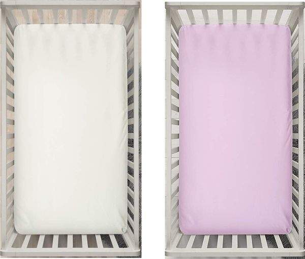 Dudu N Girlie Spannbettlaken für Kinderbett, 100% Baumwolle, 70x140 cm, 2-teilig, Creme/Pink
