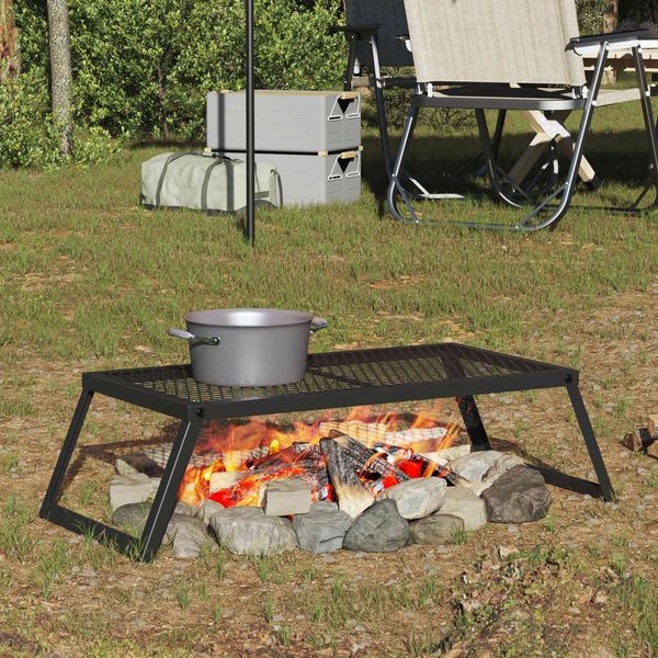 vidaXL Faltbarer Campinggrill Schwarz 58 x 31 x 2 cm Legierter Stahl 42030066