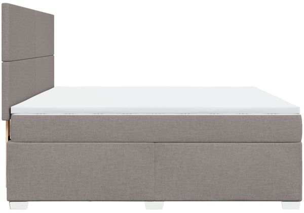 vidaXL Boxspringbett mit Matratze Taupe 180x200 cm Stoff 3292864 Bild 11