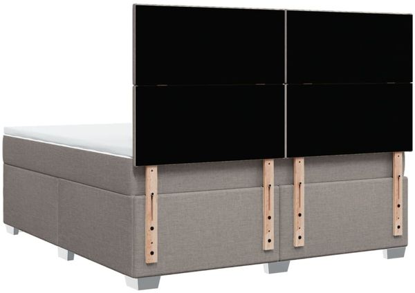 vidaXL Boxspringbett mit Matratze Taupe 180x200 cm Stoff 3292864 Bild 12