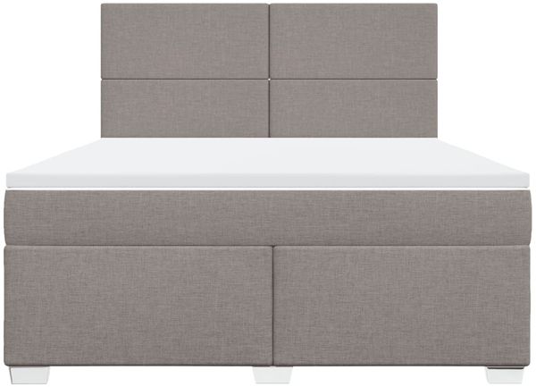 vidaXL Boxspringbett mit Matratze Taupe 180x200 cm Stoff 3292864 Bild 6