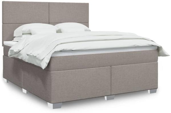 vidaXL Boxspringbett mit Matratze Taupe 180x200 cm Stoff 3292864