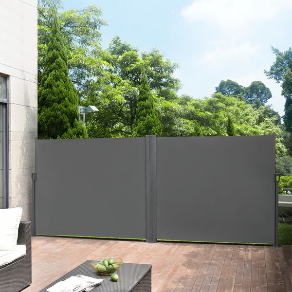 Doppelte Seitenmarkise Alcazaba 180x300 cm Grau pro. tec